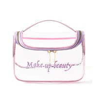 4nioo Make Up Desenli Kozmetik Çantası - Şeffaf - 22x12x12 Cm Çok Renkli
