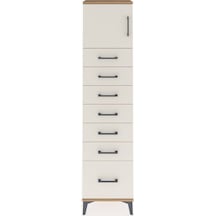 Arges Dolap Tek Raflı 7 Çekmeceli Tek Kapaklı 44x30x182 Çam-a... Çam