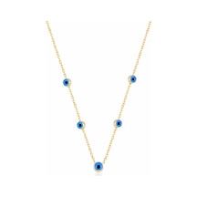Emılıano Jewellery 925 Ayar Cam Taş Göz Kolye Gold - Rose Gold - Gümüş