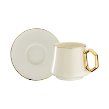 Sandro Moreno 1453 Line Gold Double Geometrik 4 Parça 2 Kişilik Kahve Fincan Takımı 120 Ml Çok Renkli