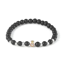 Gsstore Galatasaray Doğal Taş Çelik Logo Bileklik U252268