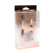 Bronzy Glow Oval Fırça Seti 2'li Profesyonel Makyaj Fırçası, Fondöten & Pudra Uygulama