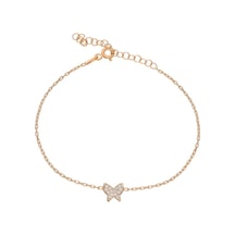 Eva Pırlanta Minimal Kelebek Bileklik 718527 Rose