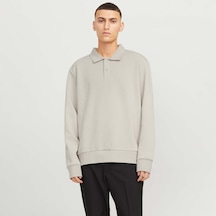 Jack & Jones Bradley Erkek Bej Polo Sweatshirt 12278586-mbm Krem
