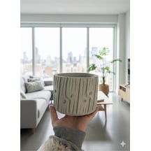 Antik Sütun Dokulu Beton Saksı