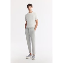 Avva Erkek Açık Gri Klasik Bel Pamuklu Jersey Carrot Fit Pantolon A51y3013