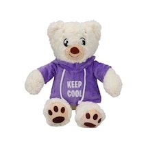 Mey İthalat Kapşonlu Peluş Ayı 30 Cm. Mor