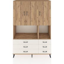 Hyperion Dolap 6 Raflı 6 Çekmeceli 3 Kapaklı 132x44x195 Çam-ç... Çam