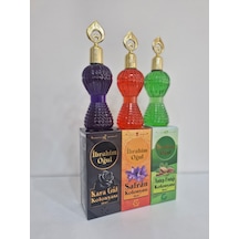 Özel Seri 3'lü Karma Kolonya Seti Kara Gül - Safran - Antep Fıstığı - Hediyelik Şişe 3x200 Ml