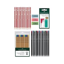 Kırmızı Kurşun Kalem Set 3 Karmaofis Karışık3