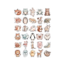 30 Adet Sevimli Pastel Hayvan Sticker Seti - Ajanda Defter Laptop İçin Estetik Paket Çok Renkli