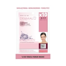 Dermal 10'Lu Kolajen Özlü Tek Kullanımlık Cilt Bakım Maskeleri