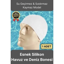 Premium Su Geçirmez Sızdırmaz Kaymaz Elastik Yüzme Şapkası Kaliteli Silikon Deniz Havuz Yüzme Bonesi Çok Renkli