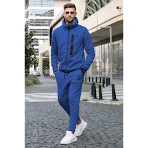 Madmext İndigo Baskılı Regular Fit Erkek Eşofman Takımı-indigo İndigo