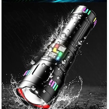 Lb Pro F-3002 Alüminyum Tg Led Gece Şeritli Type-c Şarjlı El Feneri Çok Renkli