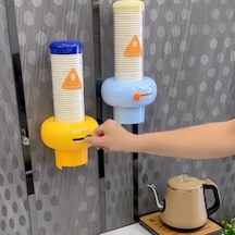 Kendinden Yapışkanlı, Plastik, Karton Bardak, Tutucu Dispenseri, 248-250 Ml, Açık Ahşap