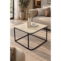 Sulorahome Bej Kare Orta Sehpa 65 Cm