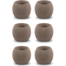 Omnipazar Krs-362 Plastik Mercan Kaktüs Saksı 0.35 Litre Soft Kahverengi 6 Adet