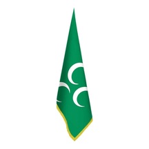 Yeşil Üç Hilal Bayrağı -ofis-makam-toplantı Odaları - Saçaklı Makam Bayrağı 1