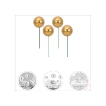 Çubuklu Süsleme Topu, 4cm X 4 Adet - Altın