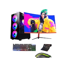 Ramtech RG187 R5-5500 16 GB 1 TB+ 256 GB SSD 8 GB RTX3050 23.6" Curved Dos Masaüstü Oyuncu Bilgisayarı