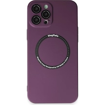 Newface Apple İphone 12 Pro Kılıf Jack Magneticsafe Lens Silikon - Mürdüm