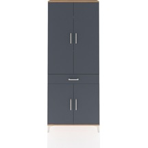 Arges Dolap 4 Raflı Tek Çekmeceli 4 Kapaklı 88x30x221 Çam-antrasit Atlas Çam
