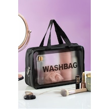 Porsima 3142 Şeffaf Seyahat Ve Makyaj Çantası Su Geçirmez Organizer Washbag 20x30cm