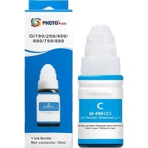 Canon Pixma G3411 Gı-490c Mavi İthal Uyumlu Mürekkep - 70 Ml