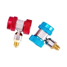 Dashanshop 2 Adet R134a Ayar Bağlantı Adaptörü 1 4 İnç Sae Hvac Soğutucu Dolum Vana Seti