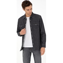 Cacharel Antrasit Regular Fit Jean Gömlek Gri