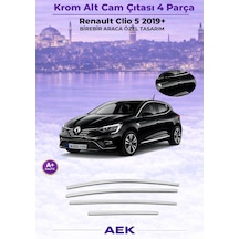 Renault Clio 5 Cam Çıtası 2019- Paslanmaz Çelik 4 Parça