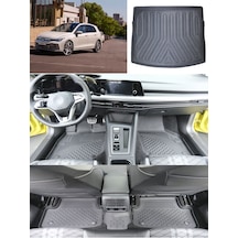 Sahler Volkswagen Golf 8 Otomatik 2021 Ve Sonrası 4.5d Paspas Rizline 3d Üst Bagaj Havuzu Set