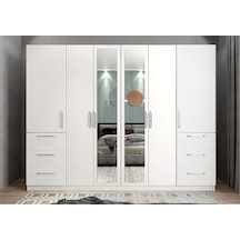 Zeren 6 Kapaklı Çekmeceli Gardırop Dolap Byz 270 Cm