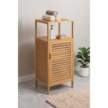 Tr Bambu 1 Kapaklı 2 Raflı Çok Amaçlı Banyo Düzenleyici Organizer Dik Dolap Db-0043 Genel