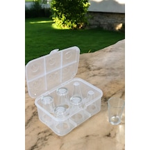 İronika Şeffaf Su Bardağı Taşıma Kutusu 6 Bardaklı Kırılmayı Önleyici Esnek Plastik Piknik Kutusu Şeffaf Gri