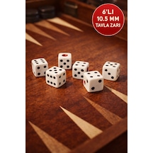 6 Lı Set 10.5 Mm Okey & Tavla Zarı Net Noktalı Dayanıklı Okey & Tavla Zarları