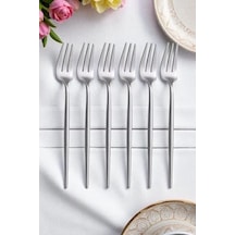 Limon Ve Fondü Çatalı Seti, Gümüş Renk, 6 Parça, Çelik, 13 Cm,