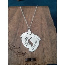 Gümüş Isimli Tarihli Bebek Ayak Kolye 453172987