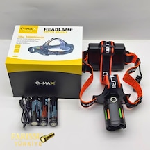 Q-max Ps-t62 3000 Lümen Kafa Lambası 3 18650 Pil Dahil 11400 Mah Powerbank Özellikli Siyah