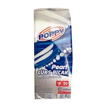 Poppy Plastik Tek Kullanımlık Lüks Bıçak - 18 Cm. - 3.40 Gram - Şeffaf - 50 Adetlik Paket Şeffaf