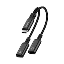 Type-c Converter, Type-c To 1x Şarj & 1x Kulaklık Aux , 2 Si 1 Arada Adaptör Kulaklık Ve Şarj