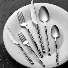 Nehir Tulıp Silver Siyah Mermer 36 Parça Çatal Bıçak Kaşık Takımı Siyah Mermer Nehir Tulıp Silver Siyah Mermer 36 Parça Çatal Bıçak Kaşık Takımı Siyah Mermer