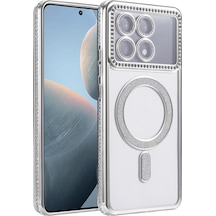 Xiaomi Poco X6 Pro Uyumlu Joke Simli Magneticsafe Kılıf - Gümüş