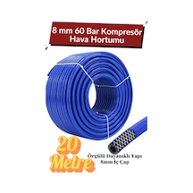 20 Metre Kompresör Hava Hortumu 8 Mm Termo Hortum Mavi Thermo Hortum Basınca Dayanıklı Hortum