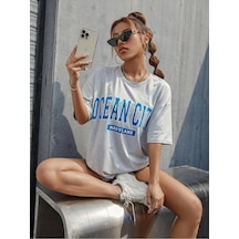 Grimelanj Oversize Ocean Cıty Baskılı T-shirt - Oversize Baskılı Grimelanj