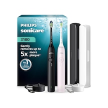 Tr Sonicare 3100 Sonic Şarjlı Diş Fırçası 2'li Paket, Siyah Ve Toz Pembe, 5 Kat Plak Temizliği, Basınç Sensör