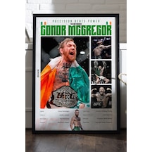 Conor Mcgregor Siyah Ahşap Çerçeveli Poster, Dekoratif Dövüş Duvar Tablosu
