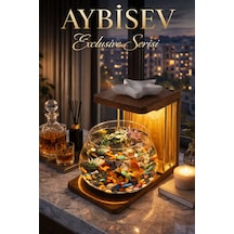 Reyo Ok-ay Store Exclusive Led Işıklı Beta Akvaryumu Modern Ve Lüks Cam Fanus, Masaüstü Dekoratif Aksesuar Fanus
