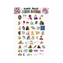 Minikutunuz 50 Adet Komik Mood Meme Sticker Seti Eğlenceli Karışık Sticker Paketi + Rozet Hediyeli Diğer